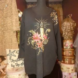 Karla Marie Mixed Medium Christmas Top One Size